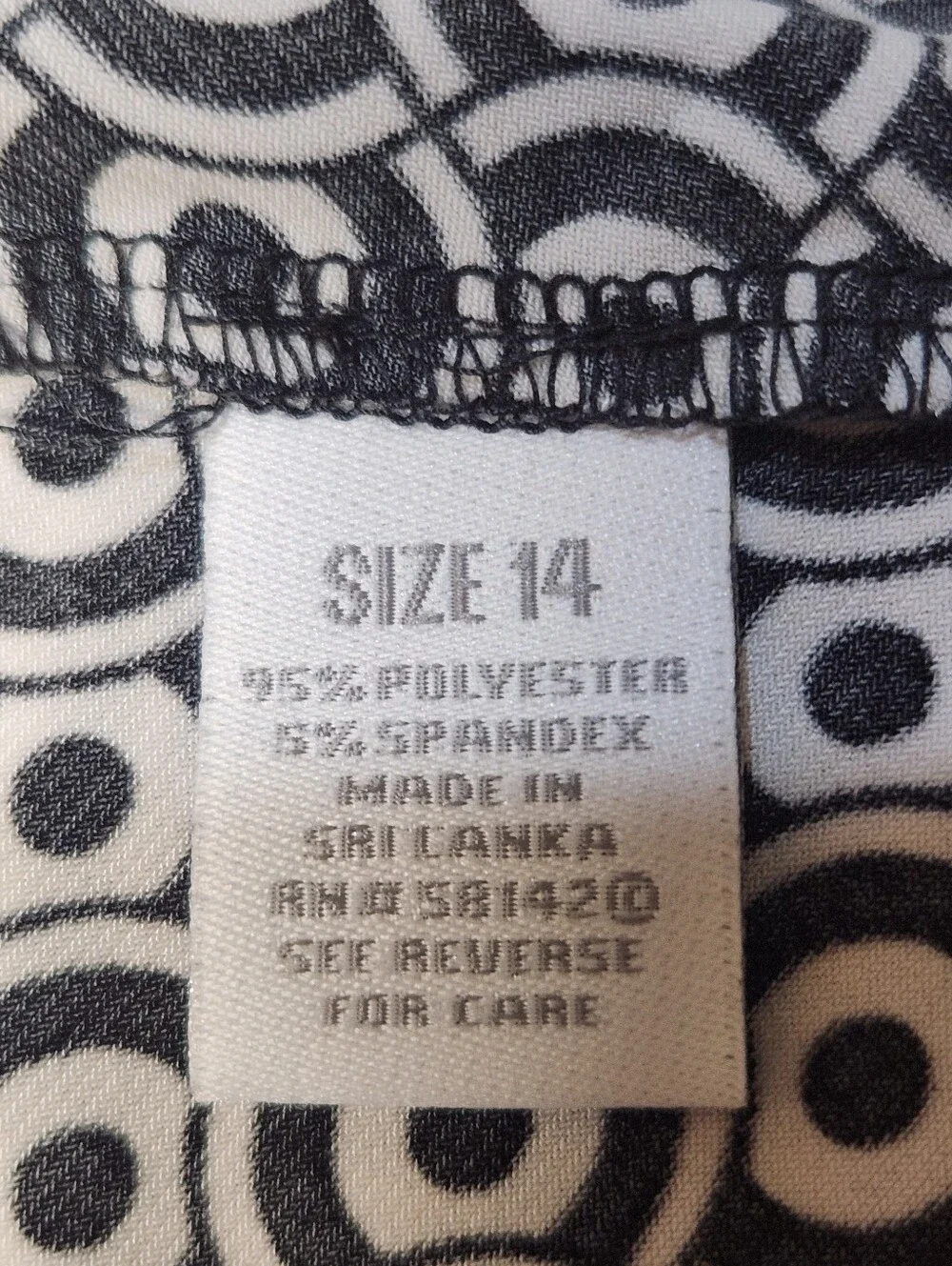 Dressbarn Women's Midi Black & White Dress Size 14 - Picture 6 of 6